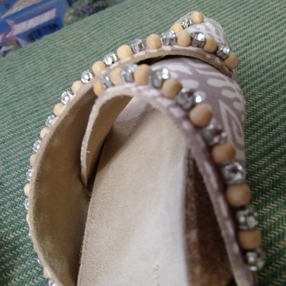 Anthropologie Marnie Embellished Slide 🆕Sandals With 80 Rhinestones.🚢⛵🚤 - Picture 4 of 16